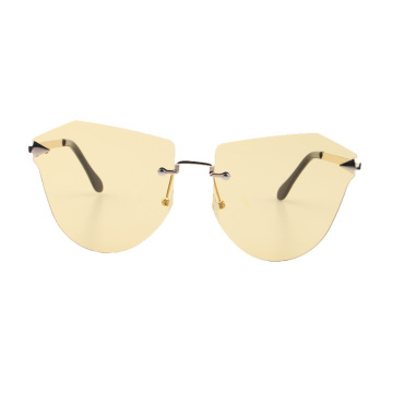 Rimless Design PC Lense Yellow Metal Sunglass